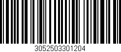 Código de barras (EAN, GTIN, SKU, ISBN): '3052503301204'