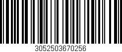 Código de barras (EAN, GTIN, SKU, ISBN): '3052503670256'