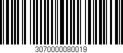 Código de barras (EAN, GTIN, SKU, ISBN): '3070000080019'