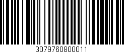 Código de barras (EAN, GTIN, SKU, ISBN): '3079760800011'