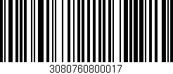 Código de barras (EAN, GTIN, SKU, ISBN): '3080760800017'