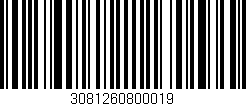Código de barras (EAN, GTIN, SKU, ISBN): '3081260800019'