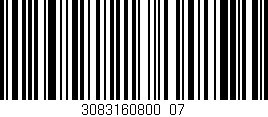 Código de barras (EAN, GTIN, SKU, ISBN): '3083160800/07'