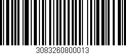 Código de barras (EAN, GTIN, SKU, ISBN): '3083260800013'