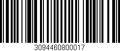 Código de barras (EAN, GTIN, SKU, ISBN): '3094460800017'