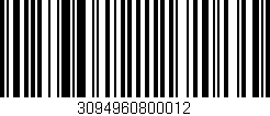 Código de barras (EAN, GTIN, SKU, ISBN): '3094960800012'