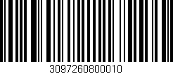 Código de barras (EAN, GTIN, SKU, ISBN): '3097260800010'
