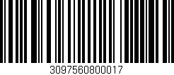 Código de barras (EAN, GTIN, SKU, ISBN): '3097560800017'