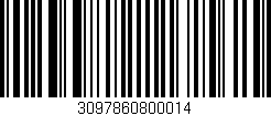 Código de barras (EAN, GTIN, SKU, ISBN): '3097860800014'