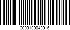 Código de barras (EAN, GTIN, SKU, ISBN): '3098100040016'