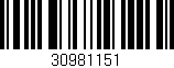 Código de barras (EAN, GTIN, SKU, ISBN): '30981151'
