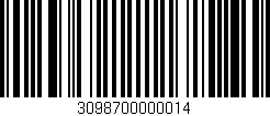 Código de barras (EAN, GTIN, SKU, ISBN): '3098700000014'