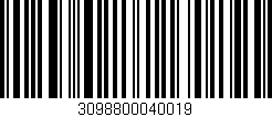 Código de barras (EAN, GTIN, SKU, ISBN): '3098800040019'