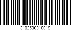 Código de barras (EAN, GTIN, SKU, ISBN): '3102500010019'