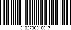 Código de barras (EAN, GTIN, SKU, ISBN): '3102700010017'