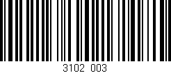 Código de barras (EAN, GTIN, SKU, ISBN): '3102/003'