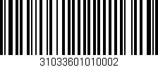 Código de barras (EAN, GTIN, SKU, ISBN): '31033601010002'