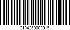 Código de barras (EAN, GTIN, SKU, ISBN): '3104260800015'