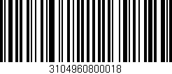 Código de barras (EAN, GTIN, SKU, ISBN): '3104960800018'
