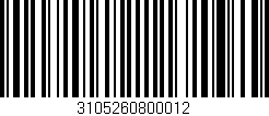 Código de barras (EAN, GTIN, SKU, ISBN): '3105260800012'