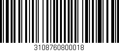 Código de barras (EAN, GTIN, SKU, ISBN): '3108760800018'