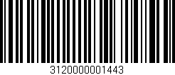 Código de barras (EAN, GTIN, SKU, ISBN): '3120000001443'