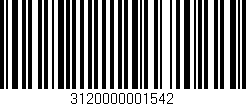 Código de barras (EAN, GTIN, SKU, ISBN): '3120000001542'