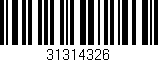 Código de barras (EAN, GTIN, SKU, ISBN): '31314326'