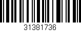 Código de barras (EAN, GTIN, SKU, ISBN): '31381736'