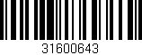 Código de barras (EAN, GTIN, SKU, ISBN): '31600643'