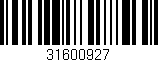 Código de barras (EAN, GTIN, SKU, ISBN): '31600927'