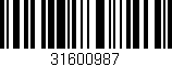 Código de barras (EAN, GTIN, SKU, ISBN): '31600987'
