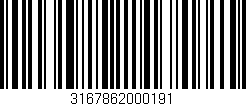 Código de barras (EAN, GTIN, SKU, ISBN): '3167862000191'