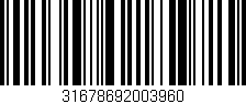 Código de barras (EAN, GTIN, SKU, ISBN): '31678692003960'