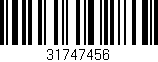 Código de barras (EAN, GTIN, SKU, ISBN): '31747456'