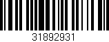 Código de barras (EAN, GTIN, SKU, ISBN): '31892931'