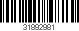 Código de barras (EAN, GTIN, SKU, ISBN): '31892981'