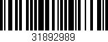 Código de barras (EAN, GTIN, SKU, ISBN): '31892989'