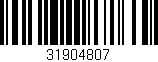 Código de barras (EAN, GTIN, SKU, ISBN): '31904807'