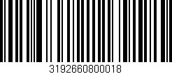 Código de barras (EAN, GTIN, SKU, ISBN): '3192660800018'