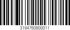 Código de barras (EAN, GTIN, SKU, ISBN): '3194760800011'