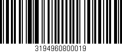 Código de barras (EAN, GTIN, SKU, ISBN): '3194960800019'