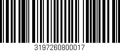Código de barras (EAN, GTIN, SKU, ISBN): '3197260800017'