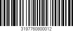 Código de barras (EAN, GTIN, SKU, ISBN): '3197760800012'