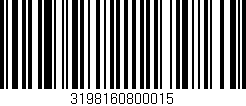 Código de barras (EAN, GTIN, SKU, ISBN): '3198160800015'