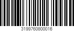 Código de barras (EAN, GTIN, SKU, ISBN): '3199760800016'