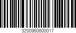 Código de barras (EAN, GTIN, SKU, ISBN): '3200960800017'