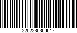 Código de barras (EAN, GTIN, SKU, ISBN): '3202360800017'