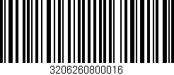 Código de barras (EAN, GTIN, SKU, ISBN): '3206260800016'