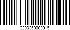 Código de barras (EAN, GTIN, SKU, ISBN): '3206360800015'
